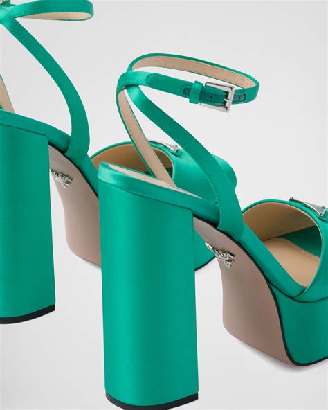 prada thong wedge sandals|prada high heeled satin sandals.